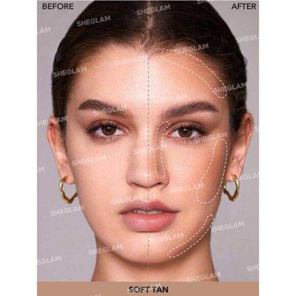 SHEGLAM Snatch & Define Contour Stick - Soft Tan | Creamy Lightweight Sculpting - Picture 3 of 8